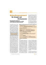 Behandlungsnetzwerk fÃ¼r Kinder mit Hirntumoren - Kinderkrebsstiftung