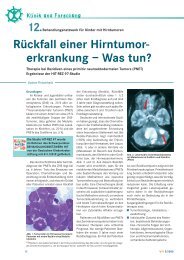 RÃ¼ckfall einer Hirntumor - erkrankung â Was tun? - Kinderkrebsstiftung