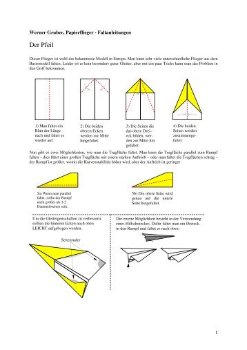 Faltanleitungen Papierflieger (PDF, 48 KB)