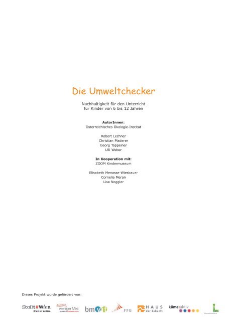 "Die Umweltchecker. Nachhaltig im Unterricht - fÃ¼r Kinder von 6 bis ...