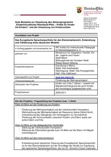 Europäisches Sprachenportfolio - Kinderrechte Rheinland-Pfalz