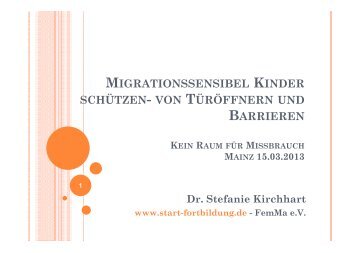 Vortrag "Migrationssensibel Kinder schützen - Von Türöffnern und ...