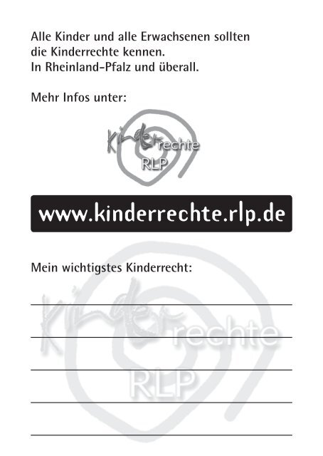 10 wichtige Kinderrechte - Kinderrechte Rheinland-Pfalz