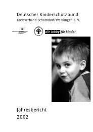 Jahresbericht 2002 - Deutscher Kinderschutzbund Schorndorf ...