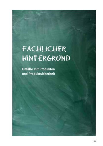 unfÃ¤lle mit Produkten und Produktsicherheit - Mehr Sicherheit fÃ¼r ...