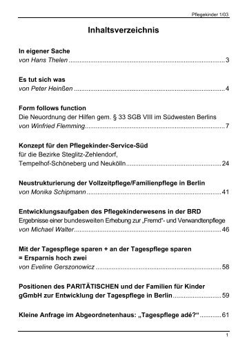 Pflegekinder-Heft 1/03 als PDF-Dokument - Kindertagespflege