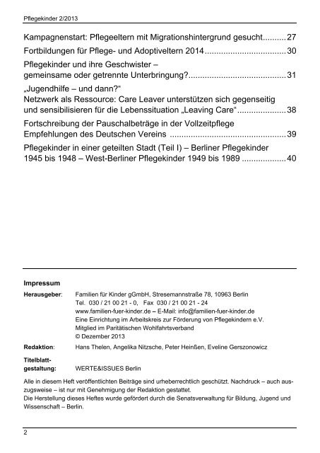 Pflegekinder-Heft 2/2013 als PDF-Dokument - Kindertagespflege