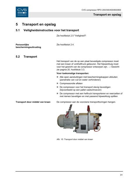 Bedrijfshandleiding - CVS Engineering - Compressors