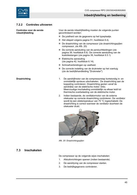 Bedrijfshandleiding - CVS Engineering - Compressors