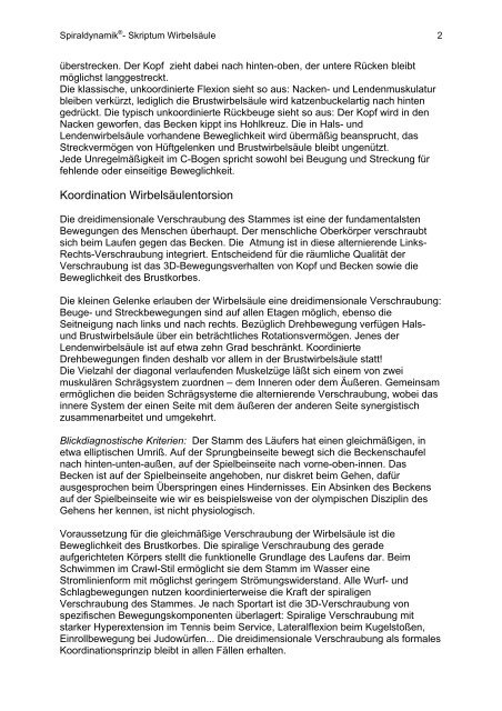 Koordination WirbelsÃ¤ulenaufrichtung Koordination ...