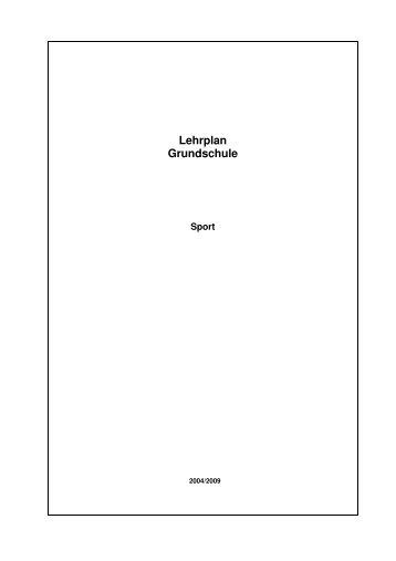 Lehrplan Sport Grundschule