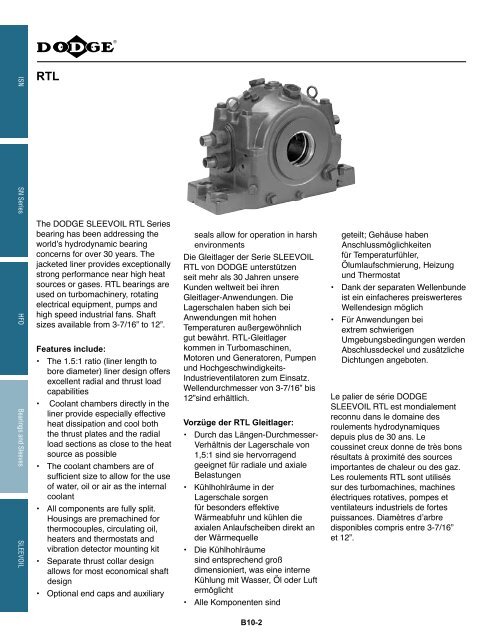 MOUNTED Bearings Catalog Katalog eingebaute ... - Dodge-pt.com