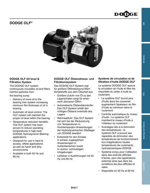 MOUNTED Bearings Catalog Katalog eingebaute ... - Dodge-pt.com