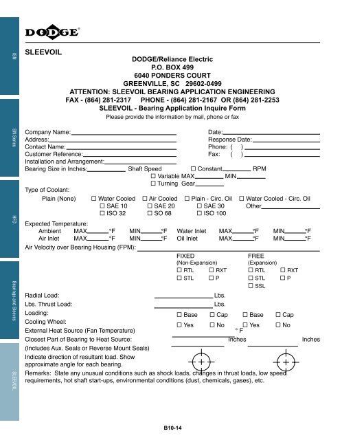 MOUNTED Bearings Catalog Katalog eingebaute ... - Dodge-pt.com