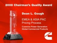 Dean L. Gough EMEA & ASIA PAC Pricing Process - Cummins