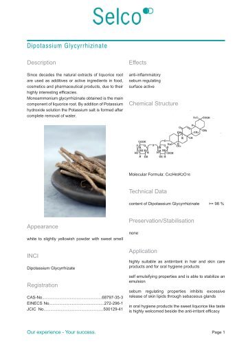Selco Dipotassium Glycyrrhizinate Leaflet - Kinetik