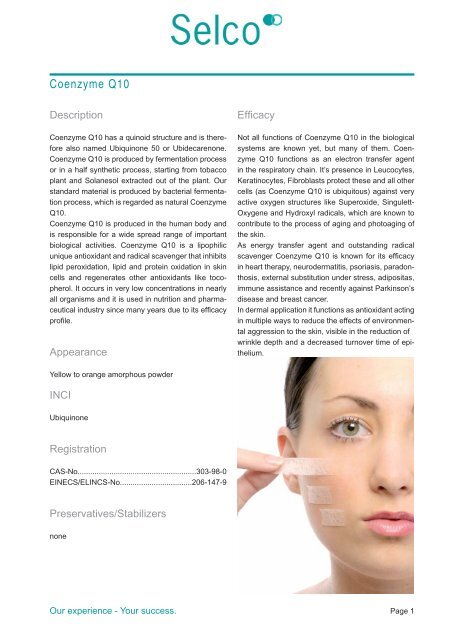 Selco Coenzyme Q10 Leaflet - Kinetik