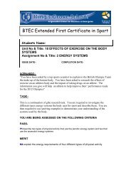 BTEC Extended First Certificate in Sport - kings-grove.cheshire.sch.uk