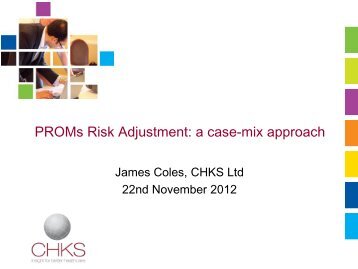 James Coles: PROMs risk adjustment: a case-mix approach