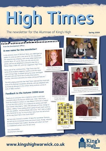 14098 KHS Old girls newsletter issue 3 low - King's High