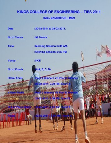 BALL BADMINTON .pdf - Kings College of Engineering