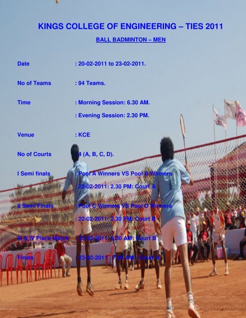 BALL BADMINTON .pdf - Kings College of Engineering