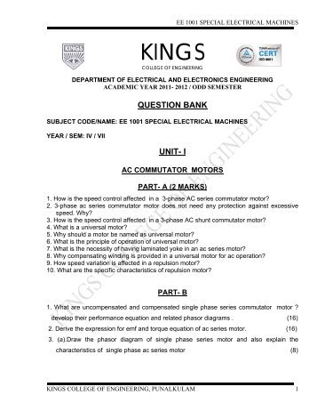 EE 1001.pdf - Kings College of Engineering