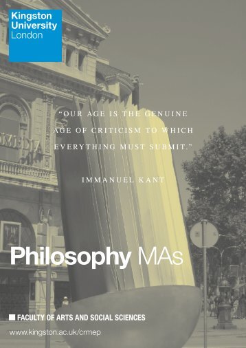 Philosophy MAs - Kingston University