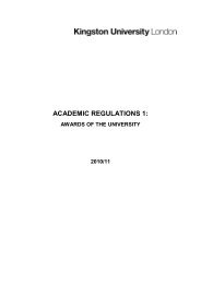 ACADEMIC REGULATIONS 1: - Kingston University