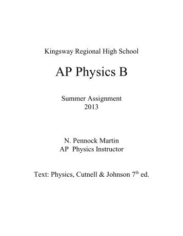 AP Physics B - Kingsway Regional School District