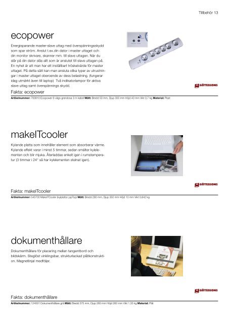 Kompletterande Produkter Kontor - Kinnarps