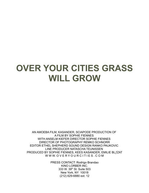 OVER YOUR CITIES GRASS WILL GROW - Kino International