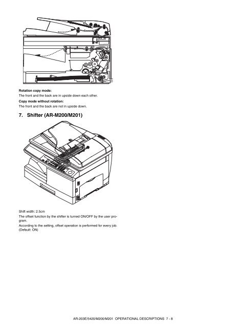 service manual ar-203e ar-203e x ar-m200 ar-m201 model ar-5420