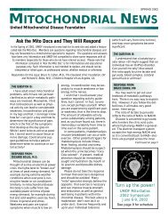 mitochondrial news - The United Mitochondrial Disease Foundation