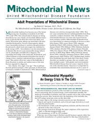 Mitochondrial News Mitochondrial News - The United Mitochondrial ...