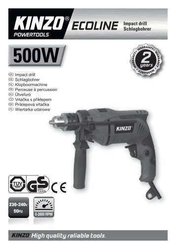 High quality reliable tools. ECOLINE Impact drill Schlagbohrer - kinzo