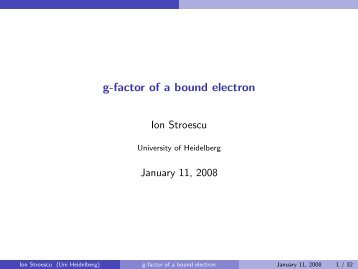 g-factor of a bound electron
