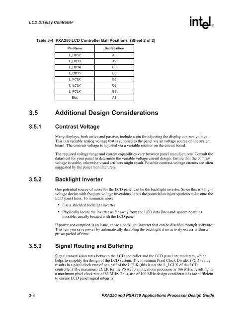 Intel PXA250 and PXA210 Applications Processors