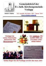 Dezember 2012 bis Januar 2013 - Ev.-luth. Kirchengemeinde Voslapp