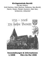 Kirchgemeinde Bernitt Veranstaltungen & Informationen 1/2008 ...