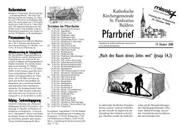 Pfarrbrief - Pfarrgemeinde St. Pankratius Buldern
