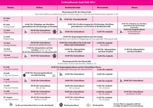 Jun/Jul - Kirchgemeinde Dohna