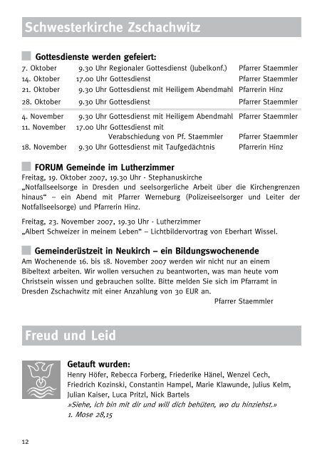 Gemeindebrief Oktober/November 2007 - Ev.-Luth. Kirchgemeinde ...