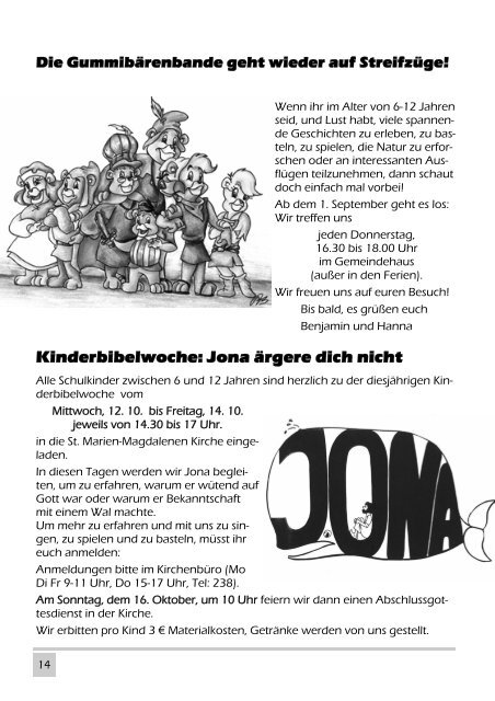 September - November 2005 - in der Kirchengemeinde Bergenhusen