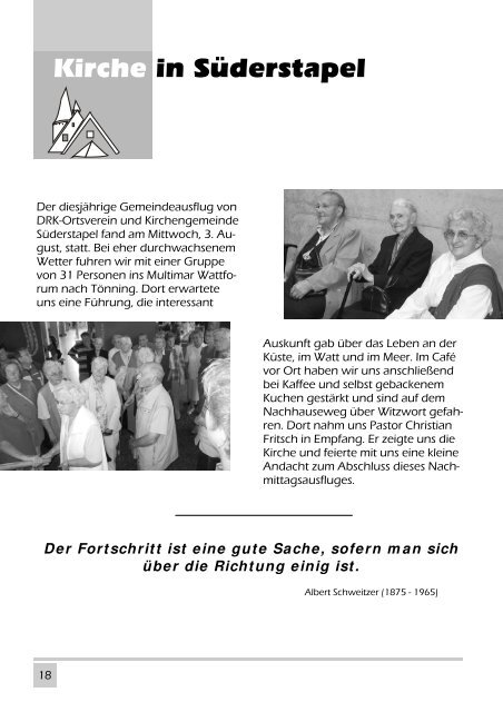 September - November 2005 - in der Kirchengemeinde Bergenhusen