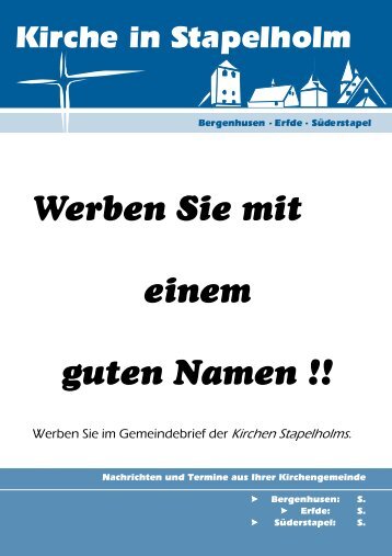 Werben Sie mit einem guten Namen !! - in der Kirchengemeinde ...