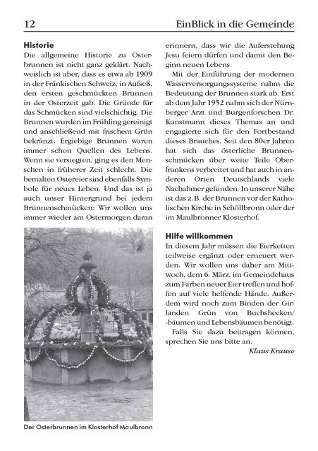 EinBlick Nr 60, MÃ¤rz 2013 - Evangelische Kirchengemeinde Ittersbach