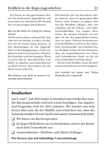 EinBlick Nr 56 - Evangelische Kirchengemeinde Ittersbach