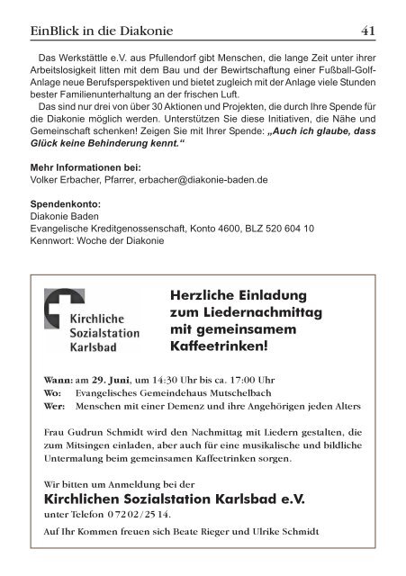 EinBlick Nr 56 - Evangelische Kirchengemeinde Ittersbach