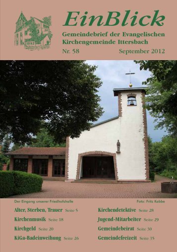 EinBlick Nr 58, September 2012 - Evangelische Kirchengemeinde ...